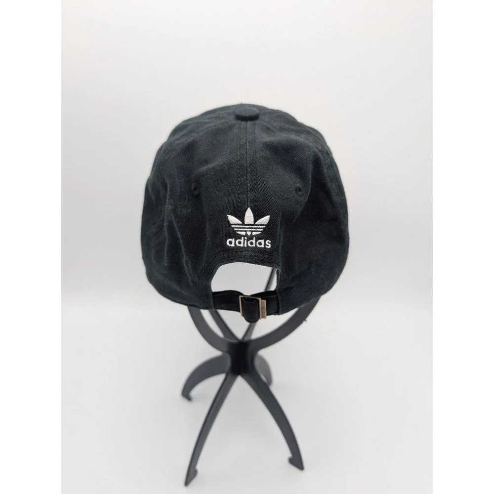 Adidas Originals Hat Cap Strap Back Black White Trefoil Embroidered Dad Hat Mens